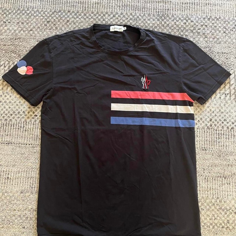 Monclear black horizontal stripes euro cotton streetwear